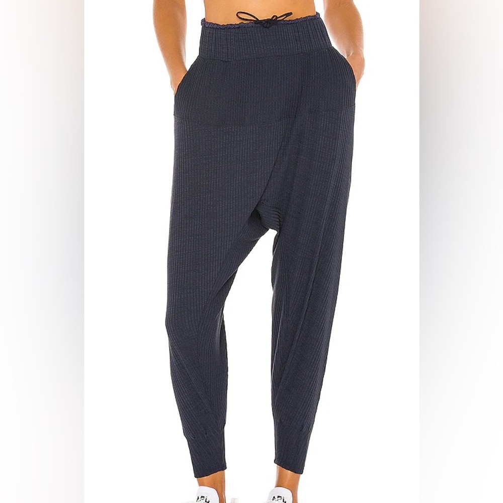 Free People Cant Handle This Harem Pants in Deep Navy